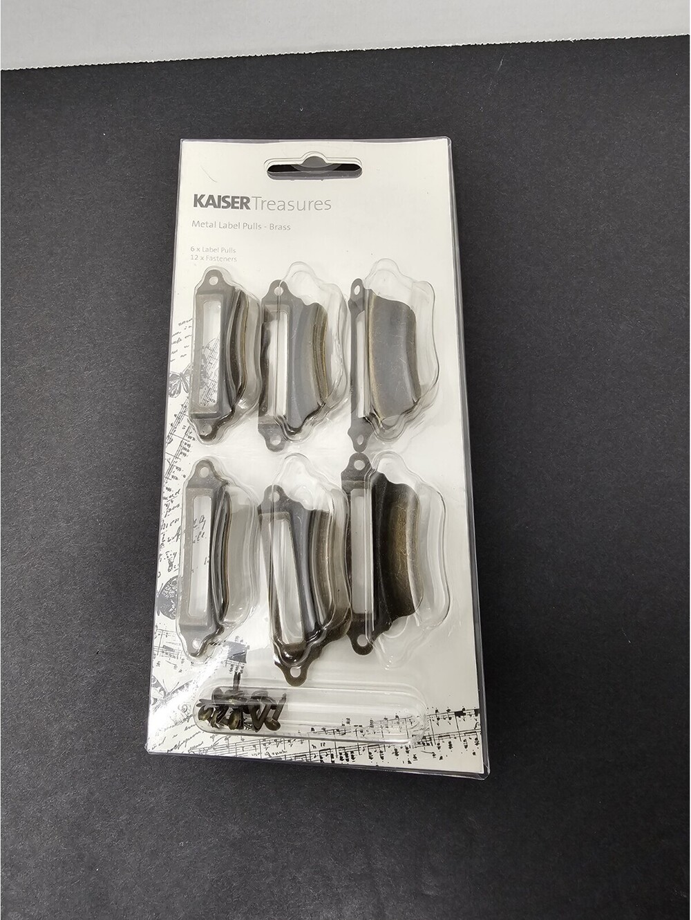 Kaisercraft Metal Label Pulls Brass 6pk Scrapbooking New Sealed